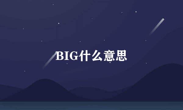 BIG什么意思