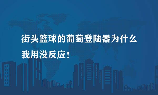 街头篮球的葡萄登陆器为什么我用没反应！