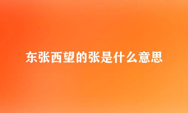 东张西望的张是什么意思