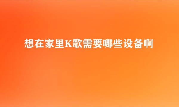 想在家里K歌需要哪些设备啊