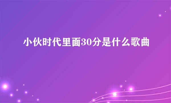 小伙时代里面30分是什么歌曲