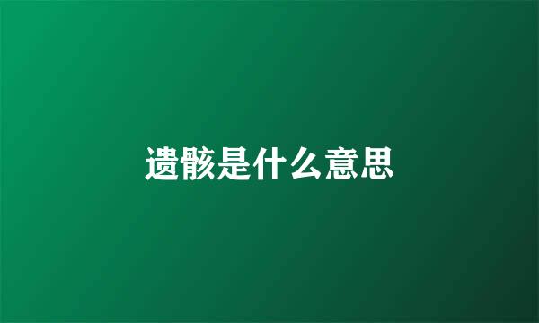 遗骸是什么意思