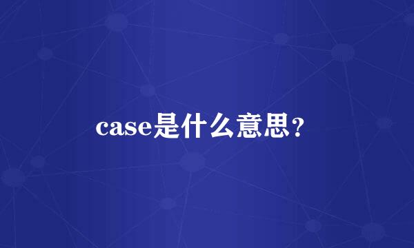 case是什么意思？