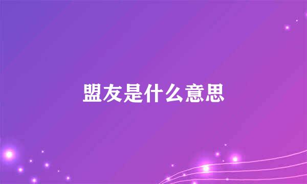 盟友是什么意思