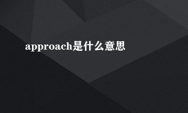 approach是什么意思