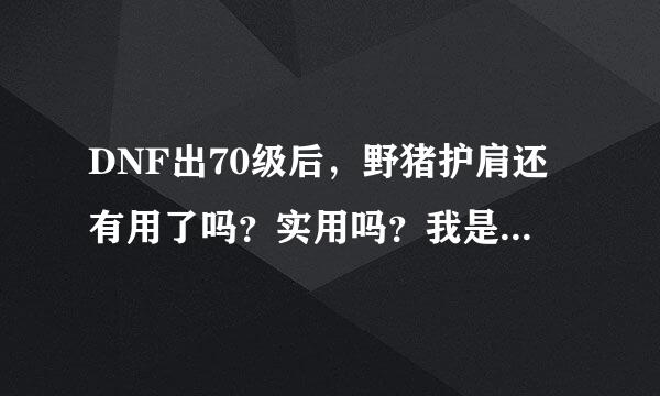 DNF出70级后，野猪护肩还有用了吗？实用吗？我是资深玩家，我希望有懂的一起分析一下。