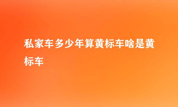 私家车多少年算黄标车啥是黄标车