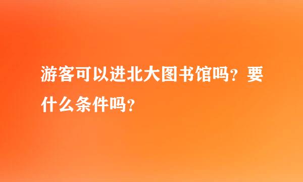 游客可以进北大图书馆吗？要什么条件吗？