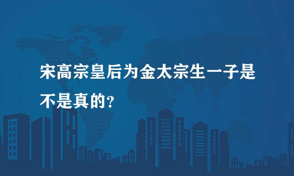 宋高宗皇后为金太宗生一子是不是真的？