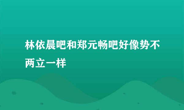 林依晨吧和郑元畅吧好像势不两立一样