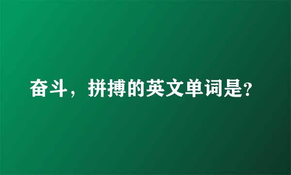 奋斗，拼搏的英文单词是？