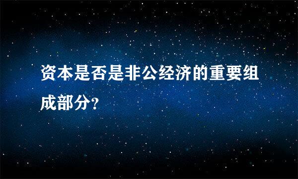 资本是否是非公经济的重要组成部分？