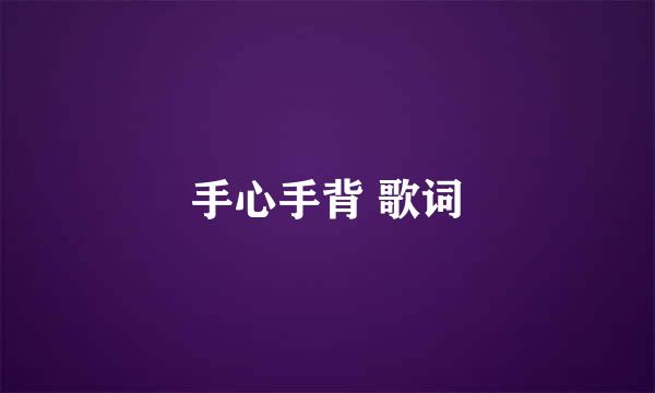 手心手背 歌词