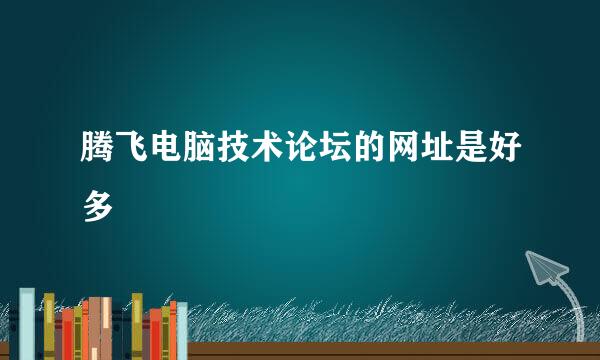 腾飞电脑技术论坛的网址是好多