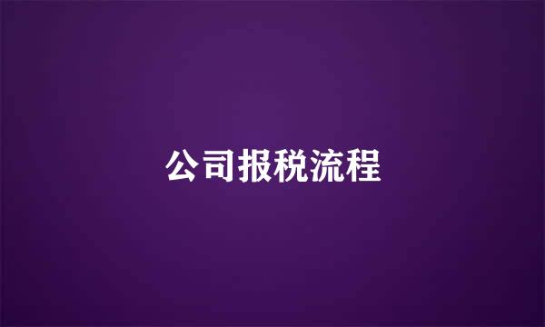 公司报税流程