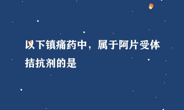 以下镇痛药中，属于阿片受体拮抗剂的是