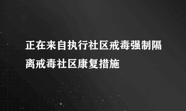 正在来自执行社区戒毒强制隔离戒毒社区康复措施