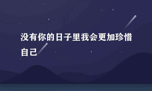 没有你的日子里我会更加珍惜自己