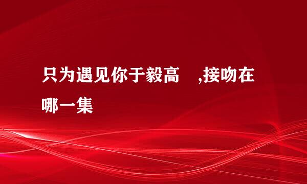 只为遇见你于毅高潓,接吻在哪一集