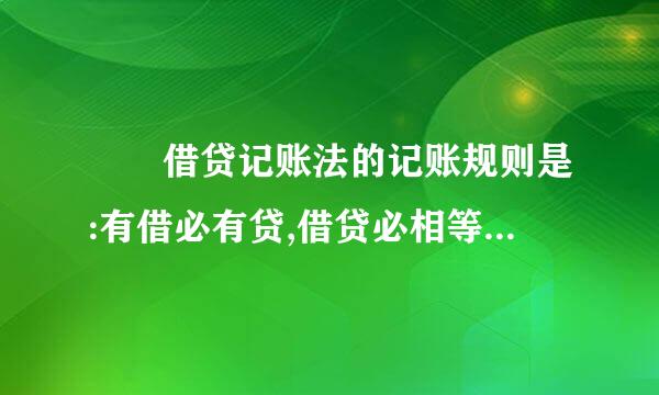   借贷记账法的记账规则是:有借必有贷,借贷必相等。(    )