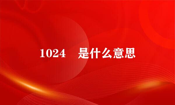 1024 是什么意思