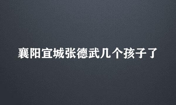 襄阳宜城张德武几个孩子了