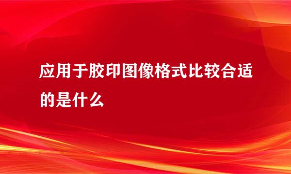 应用于胶印图像格式比较合适的是什么