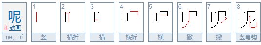 “呢(ne）和企离体灯宁胜”怎么组词？