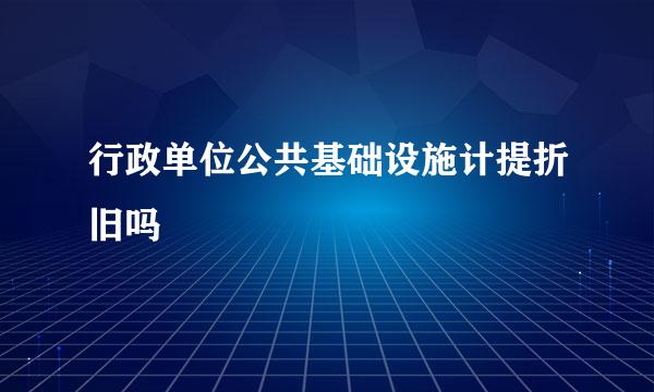 行政单位公共基础设施计提折旧吗