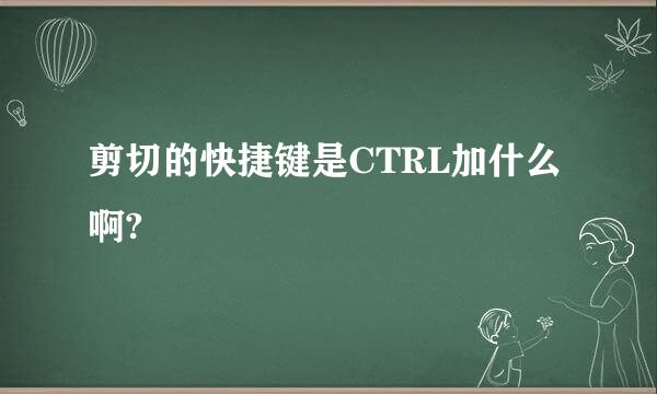 剪切的快捷键是CTRL加什么啊?