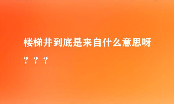 楼梯井到底是来自什么意思呀？？？