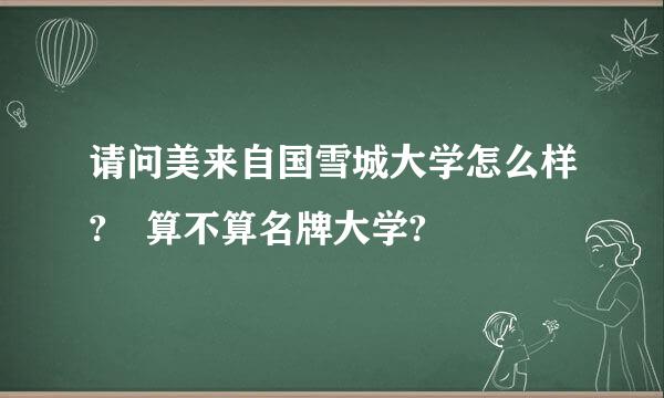 请问美来自国雪城大学怎么样? 算不算名牌大学?