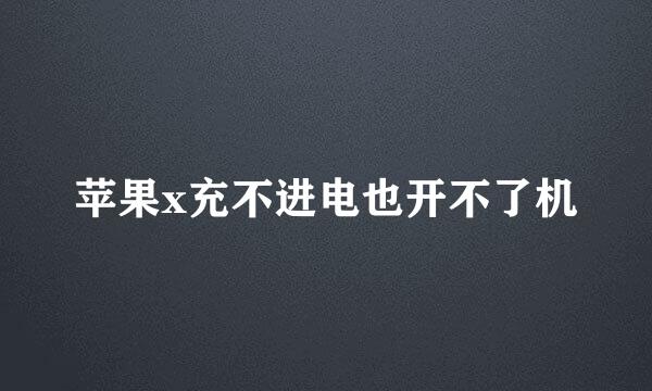 苹果x充不进电也开不了机