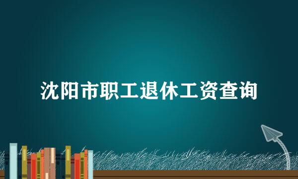 沈阳市职工退休工资查询