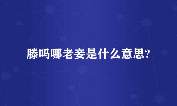 滕吗哪老妾是什么意思?