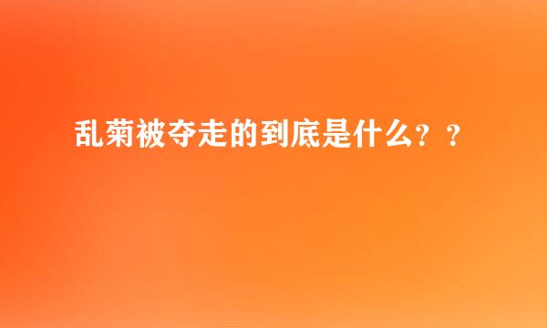 乱菊被夺走的到底是什么？？