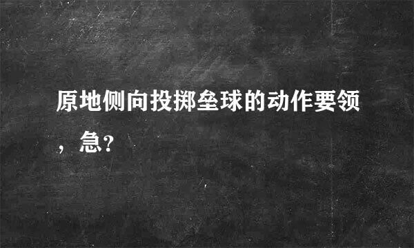 原地侧向投掷垒球的动作要领，急？