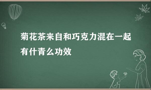 菊花茶来自和巧克力混在一起有什青么功效