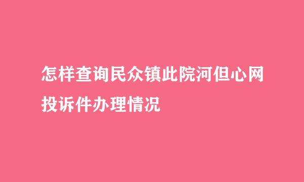 怎样查询民众镇此院河但心网投诉件办理情况