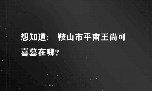 想知道: 鞍山市平南王尚可喜墓在哪？