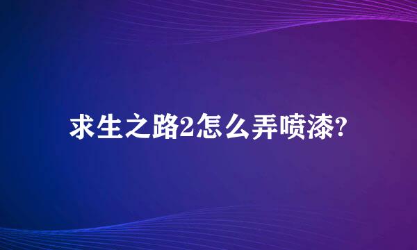 求生之路2怎么弄喷漆?