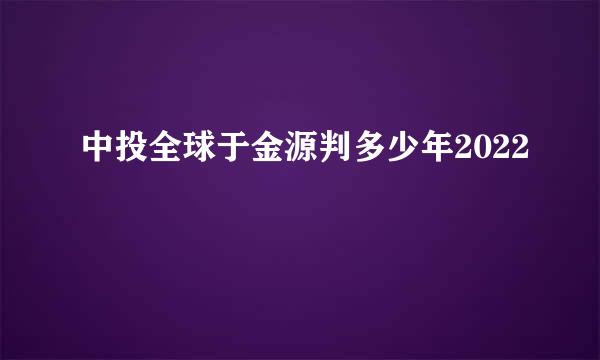 中投全球于金源判多少年2022