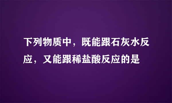 下列物质中，既能跟石灰水反应，又能跟稀盐酸反应的是