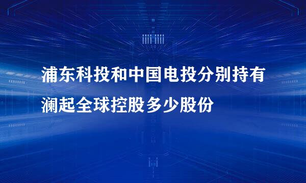 浦东科投和中国电投分别持有澜起全球控股多少股份