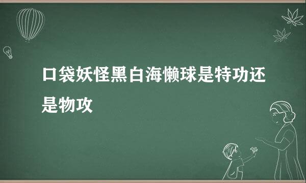 口袋妖怪黑白海懒球是特功还是物攻