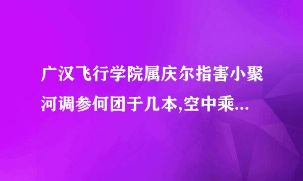 广汉飞行学院属庆尔指害小聚河调参何团于几本,空中乘务的分数线是多少