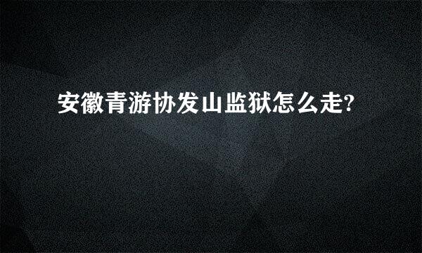 安徽青游协发山监狱怎么走?