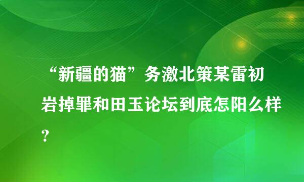 “新疆的猫”务激北策某雷初岩掉罪和田玉论坛到底怎阳么样？