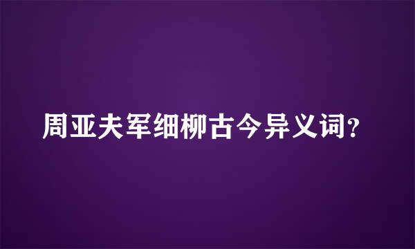 周亚夫军细柳古今异义词？