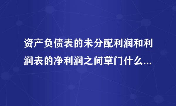 资产负债表的未分配利润和利润表的净利润之间草门什么勾稽关系啊